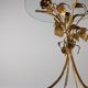 Mid-century side table in gilded metal with roses and glass top, 1970s
