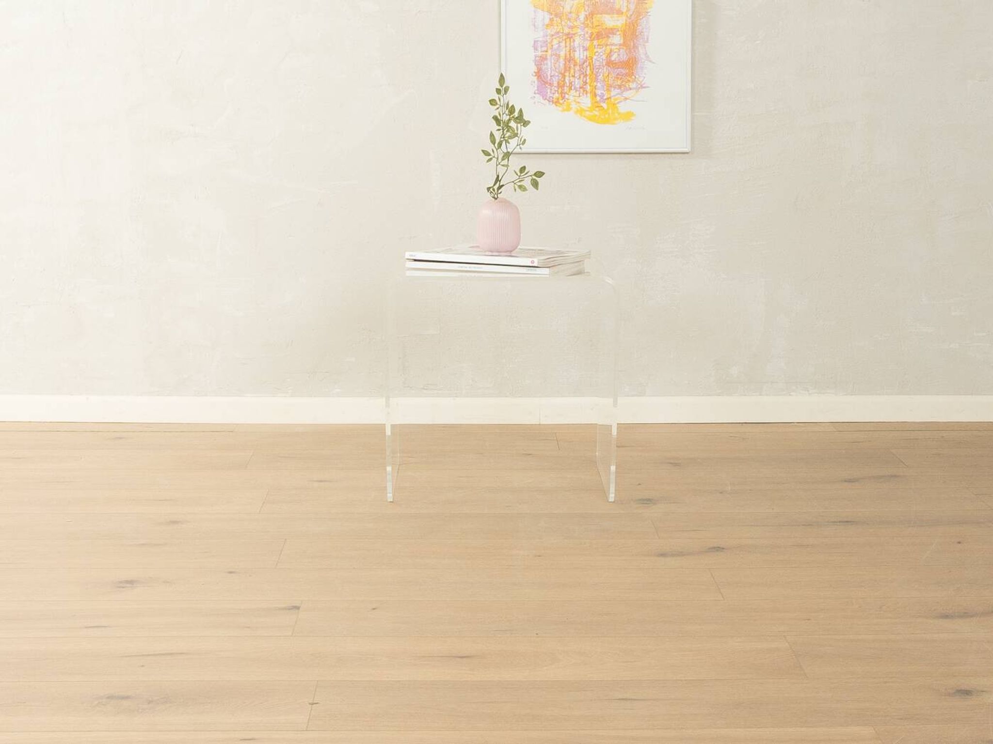 Table d'appoint minimaliste des années 1970, en verre acrylique