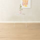 Minimalist side table from the 1970s, acrylic glass