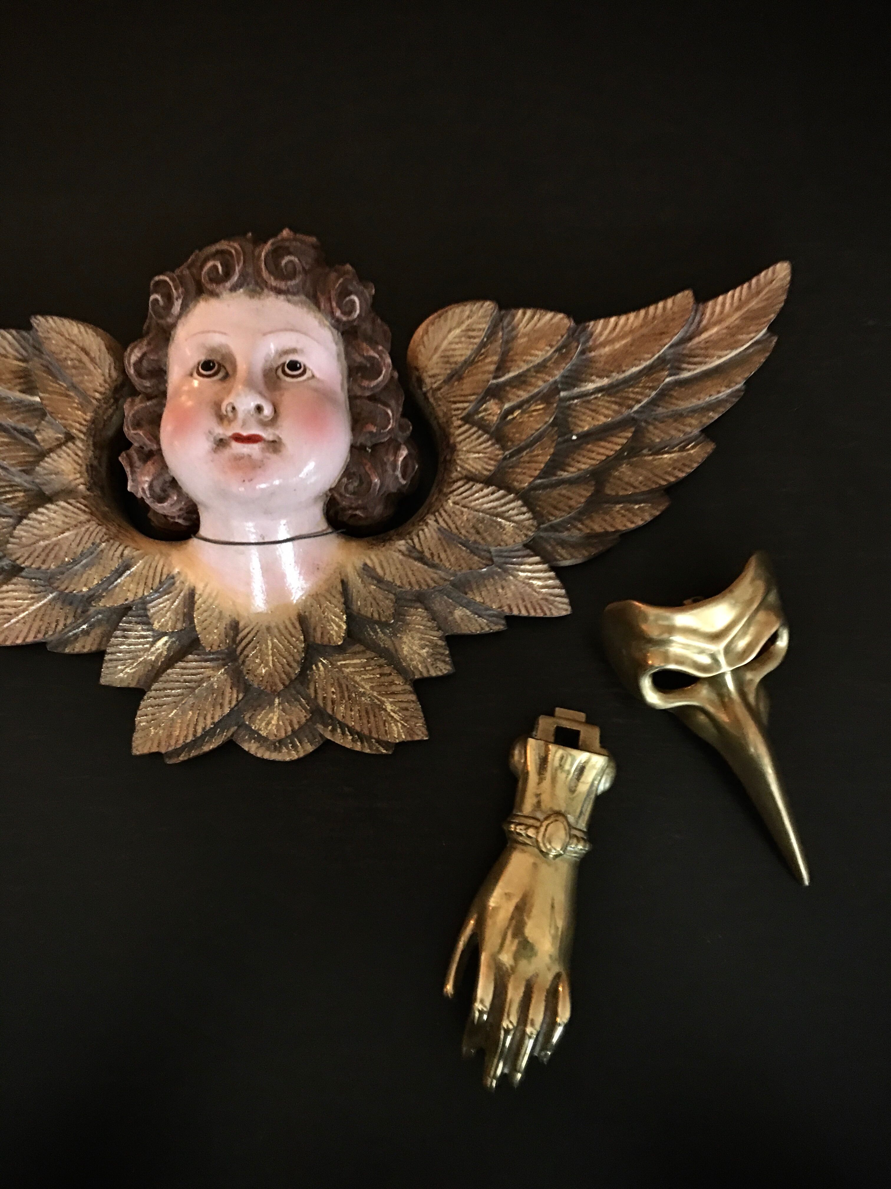 Hand brass paperweight