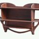 Large shelf 1900 Art Nouveau in solid oak