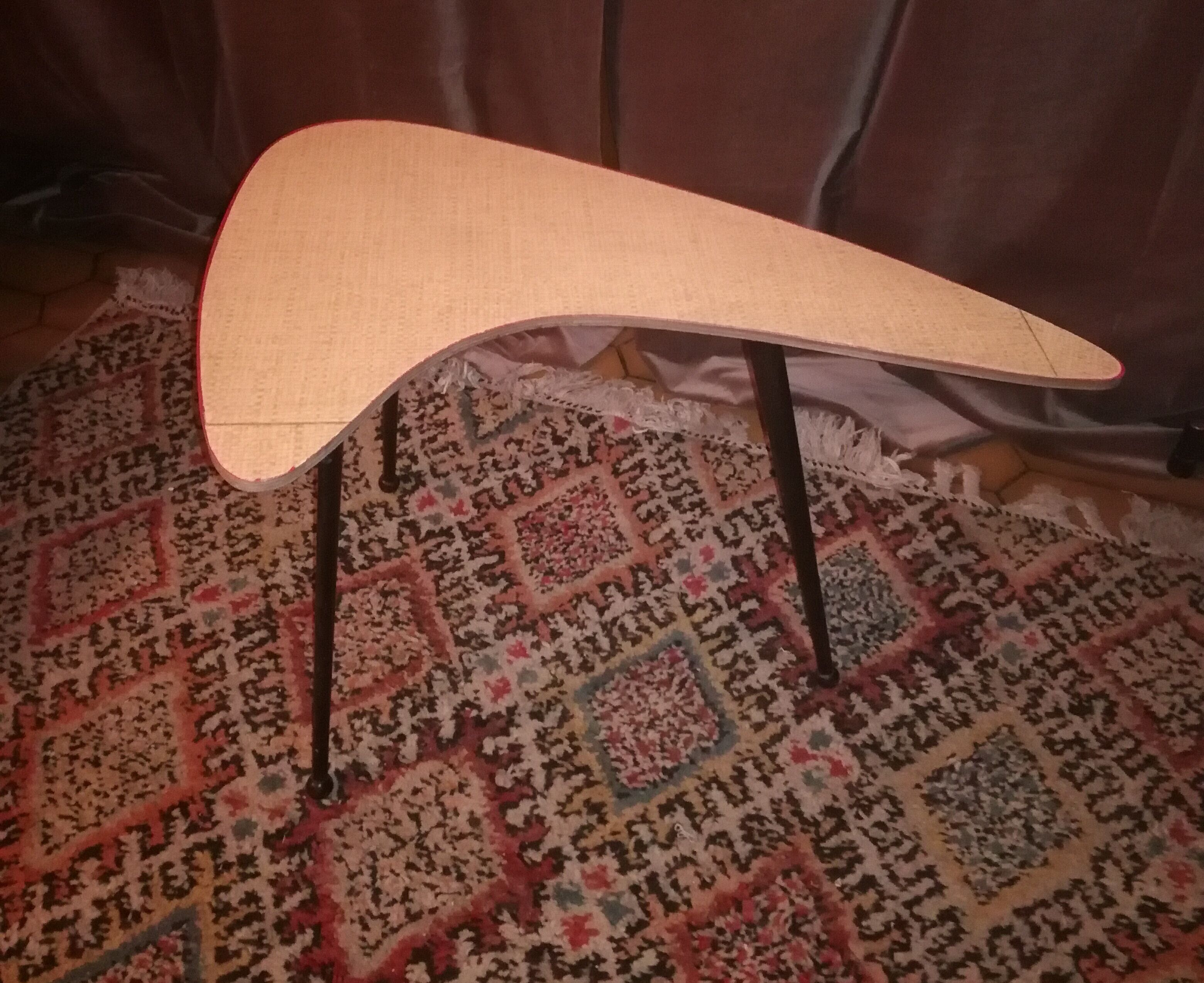 Boomerang tripod coffee table 1960