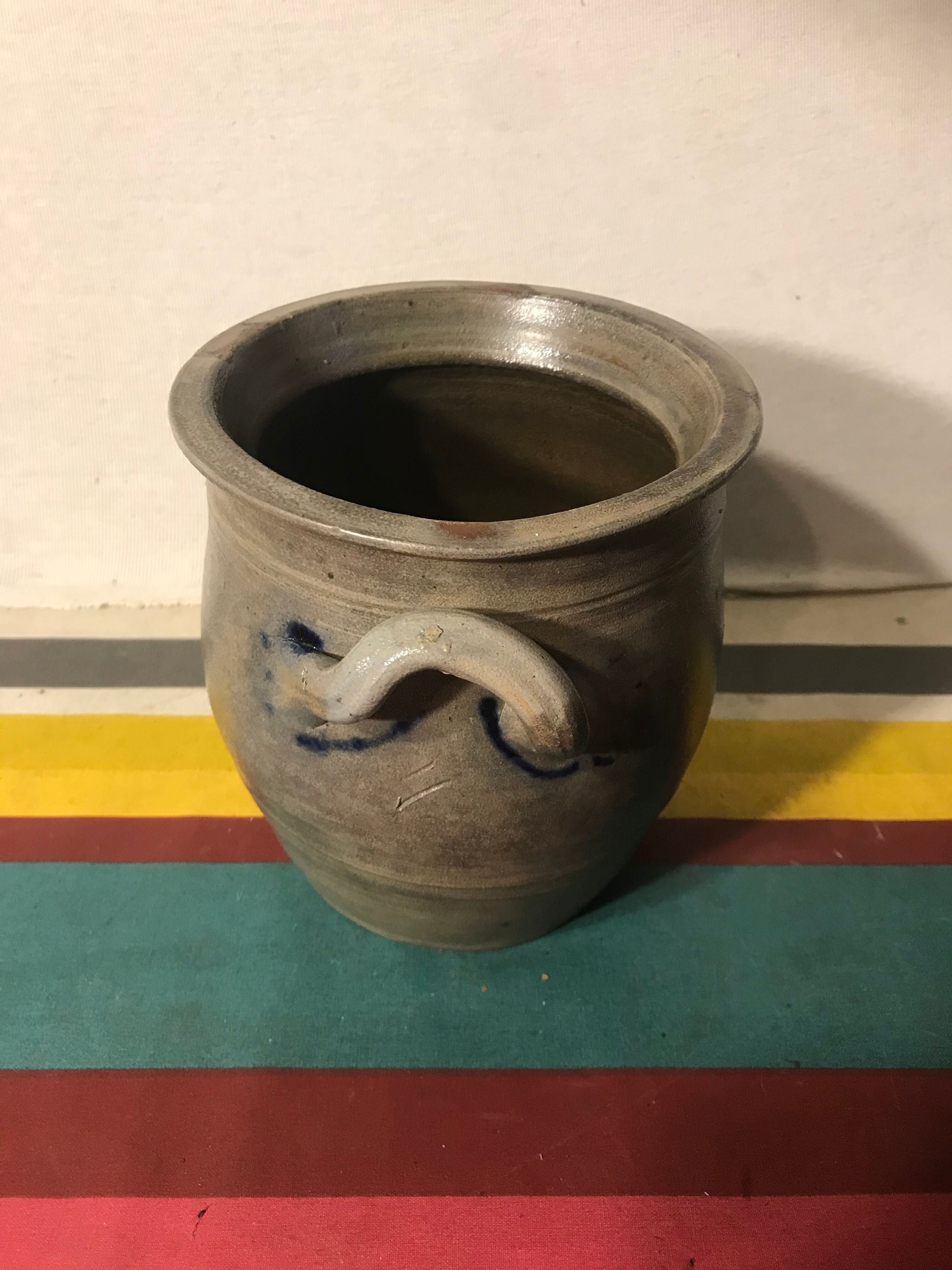 Lot 5 old blue sandstone 3 pots - carafe - vintage decoration tonneau