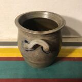 Lot 5 old blue sandstone 3 pots - carafe - vintage decoration tonneau