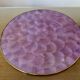 Purple mother-of-pearl trivet, Capiz from the Philippines, brass rim 1970.