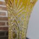 Ancient vase soliflore crystal chiseled yellow-orange