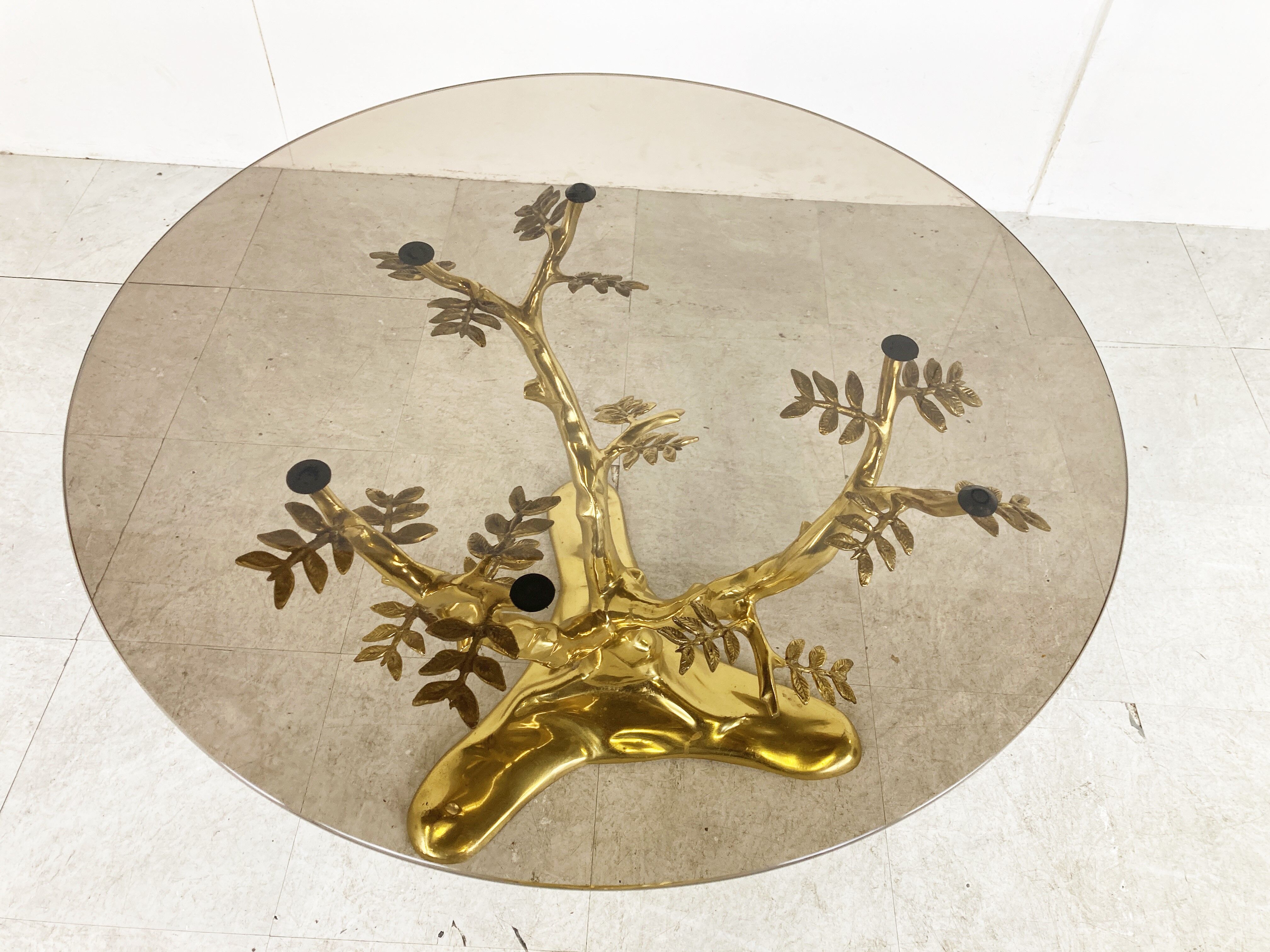 Vintage brass coffee table, 1970s