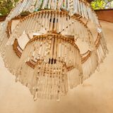 Glass and crystal waterfall chandelier