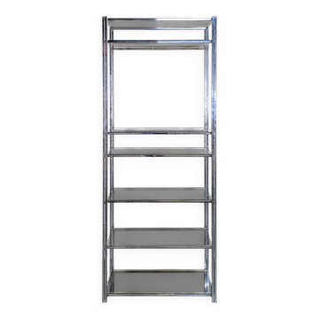 Chrome and smoked glass shelf from the 1970s.