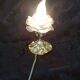 Art nouveau lamp in gilded bronze with glass tulip