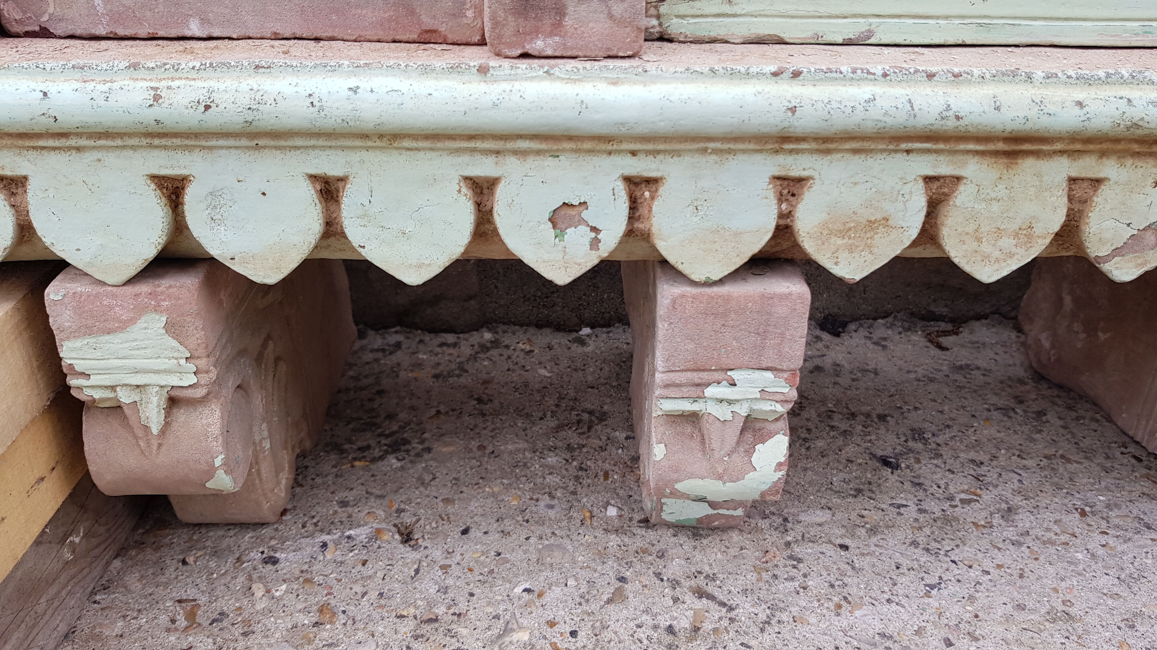 Fully hand-carved stone window with mirror