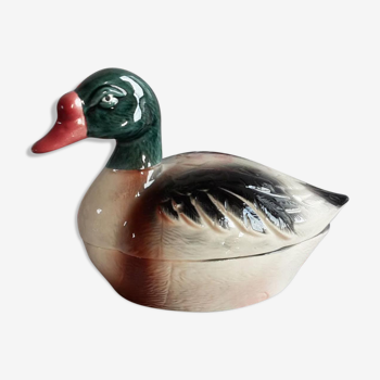 Terrine Michel caugant in duck shape tadorne by belon barbotine zoomorphe