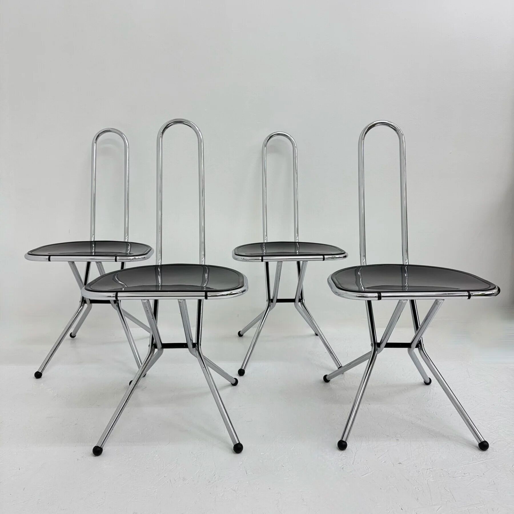 Set of 4 postmodern folding chairs by Niels Gammelgaard for Ikea, 1980s