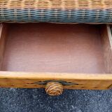 Pair of rattan bedsides