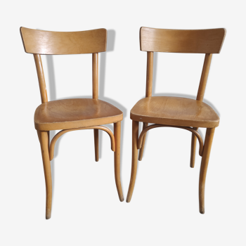 vintage varnished wooden bistro chairs