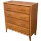 Vintage chest of drawers with compass feet, oak, original patina, 1950s