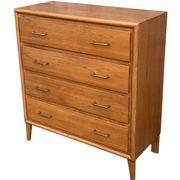 Vintage chest of drawers with compass feet, oak, original patina, 1950s