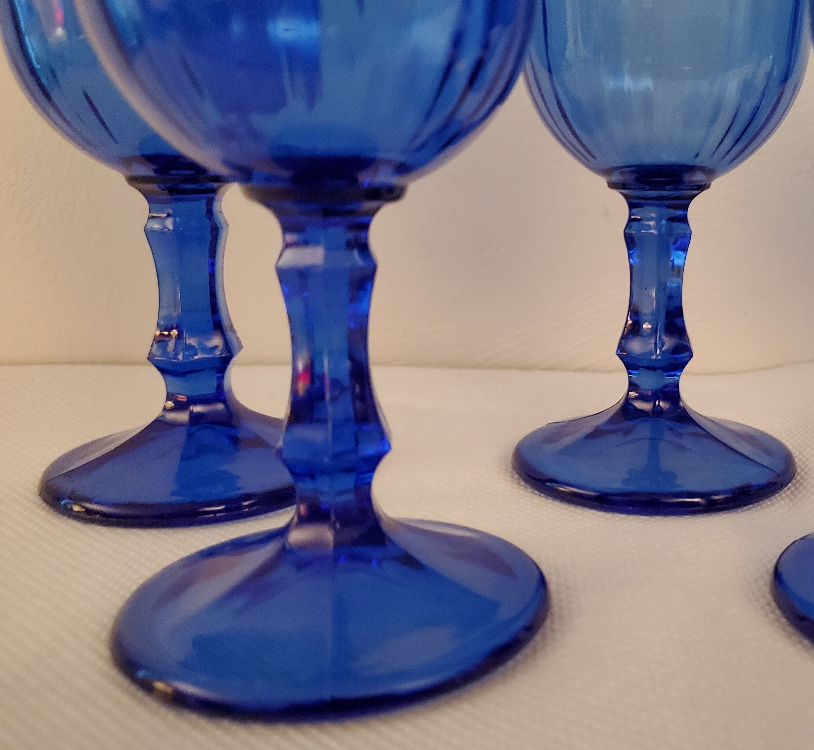 Blue glass walking glasses 1980