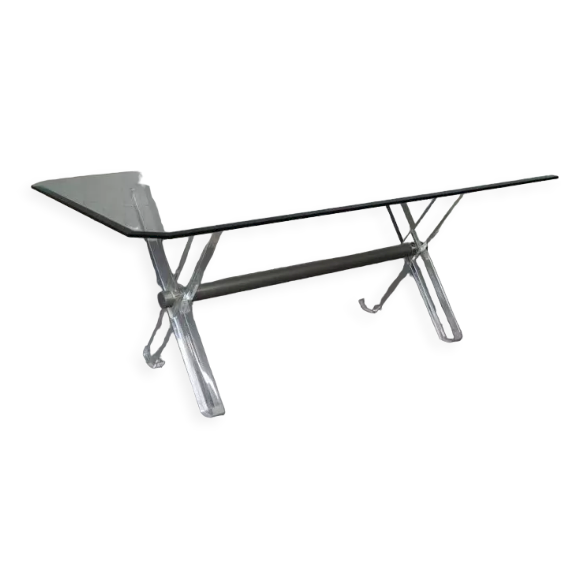 Vintage acrylic and glass dining table