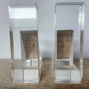 Serre-livres en méthacrylate massif – Design moderniste rare, années 1980