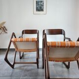 Series of 4 armchairs Baumann model flat called "sled"