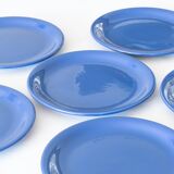 6 deep blue ceramic plates