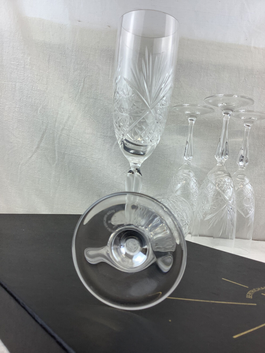 6 Baccarat crystal flutes made in france