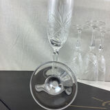 6 Baccarat crystal flutes made in france
