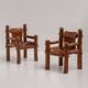 Brutalist Armchairs in Saddle Leather, Hungary, 1970s