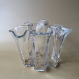 Sompex MCM vintage tissue vase: large clear textured glass