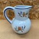 Old pitcher decor rouen geo martel white ceramic vintage flower decor #b644