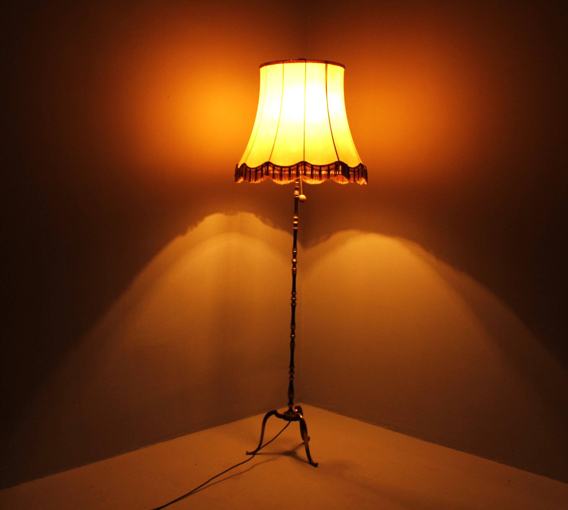 Large, Old World Brass Lamp, Germany 1950s