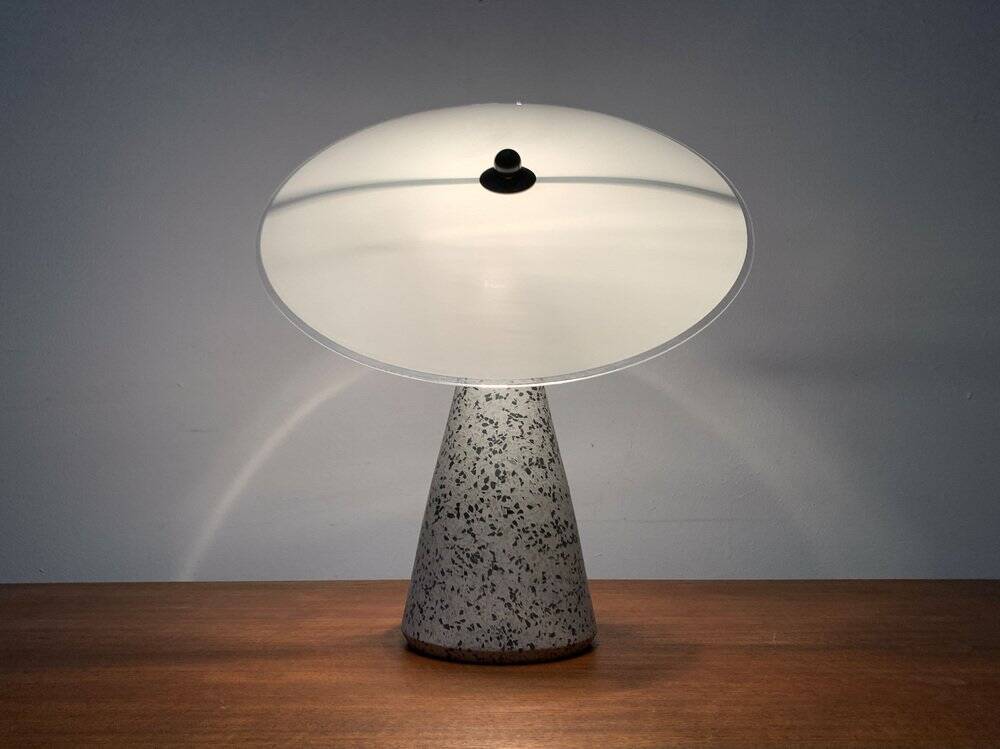Vintage Postmodern Eno table lamp in glass and terrazzo from Ikea, 1990s.