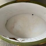 Green velvet chest pouf from the 70s