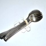 Set of 6 small ART DECO spoons in silver metal - 5 mocha spoons and 1 jam spoon