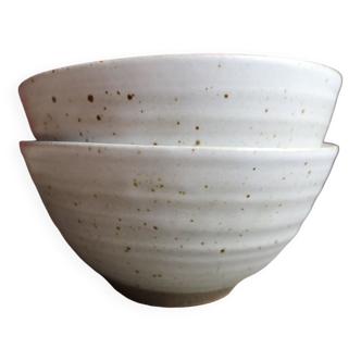 Pair of japanese ceramic bowls - handicraft