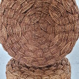 Ensemble de 6 poufs et 2 tables basses en cordes et rotins