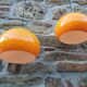 Lot de 3 suspensions orange vintage, années 70