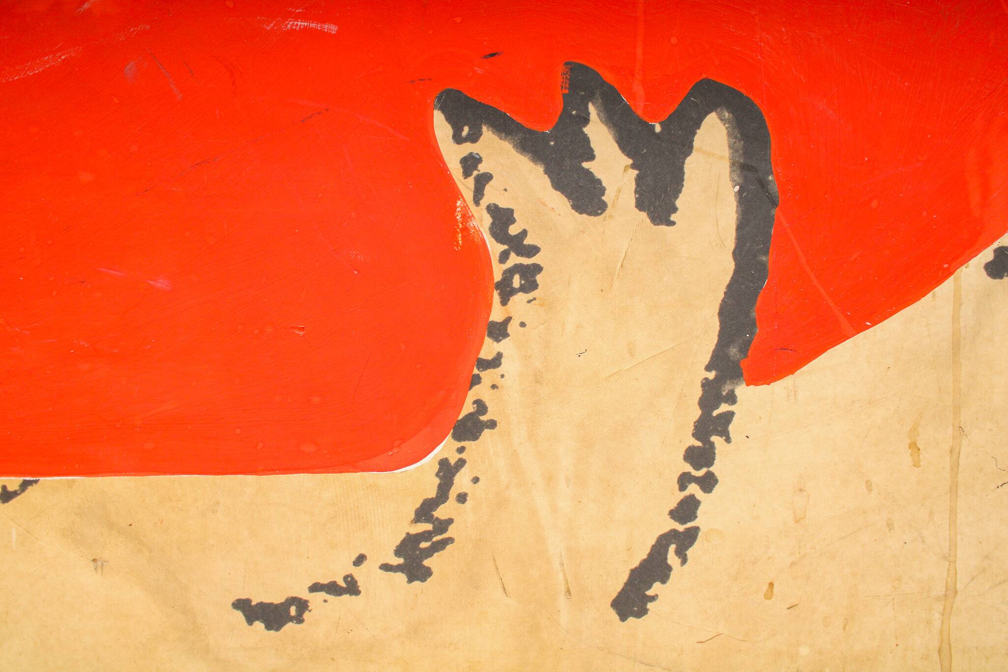 A vintage original painting by Mel Calman - Heavy Heart or Burden of Love