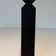 Pair of Minimalist Modernist Wrought Iron Chenets with Torch Holders in Nut Design