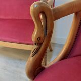 Burgundy velvet salon Swan neck