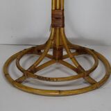 Chunky large bamboo rattan coat rack, 1960s