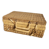Medium suitcase made of bamboo and wicker slats
