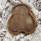 Miroir ancien trilobé en bois doré 22 cm 