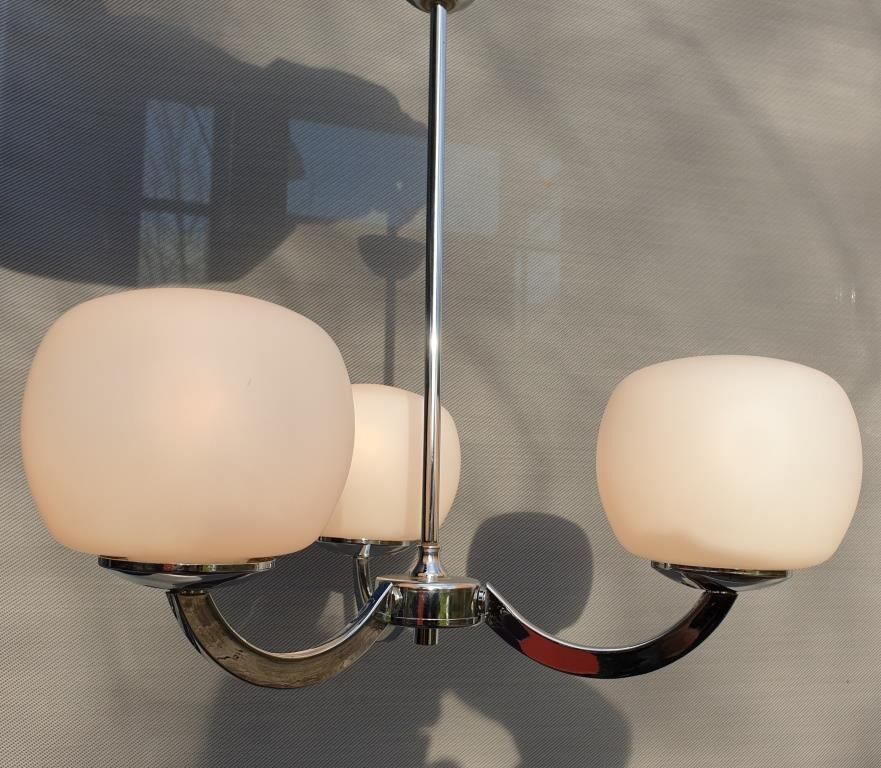 Sputnik 1970 triplet globes opal glass