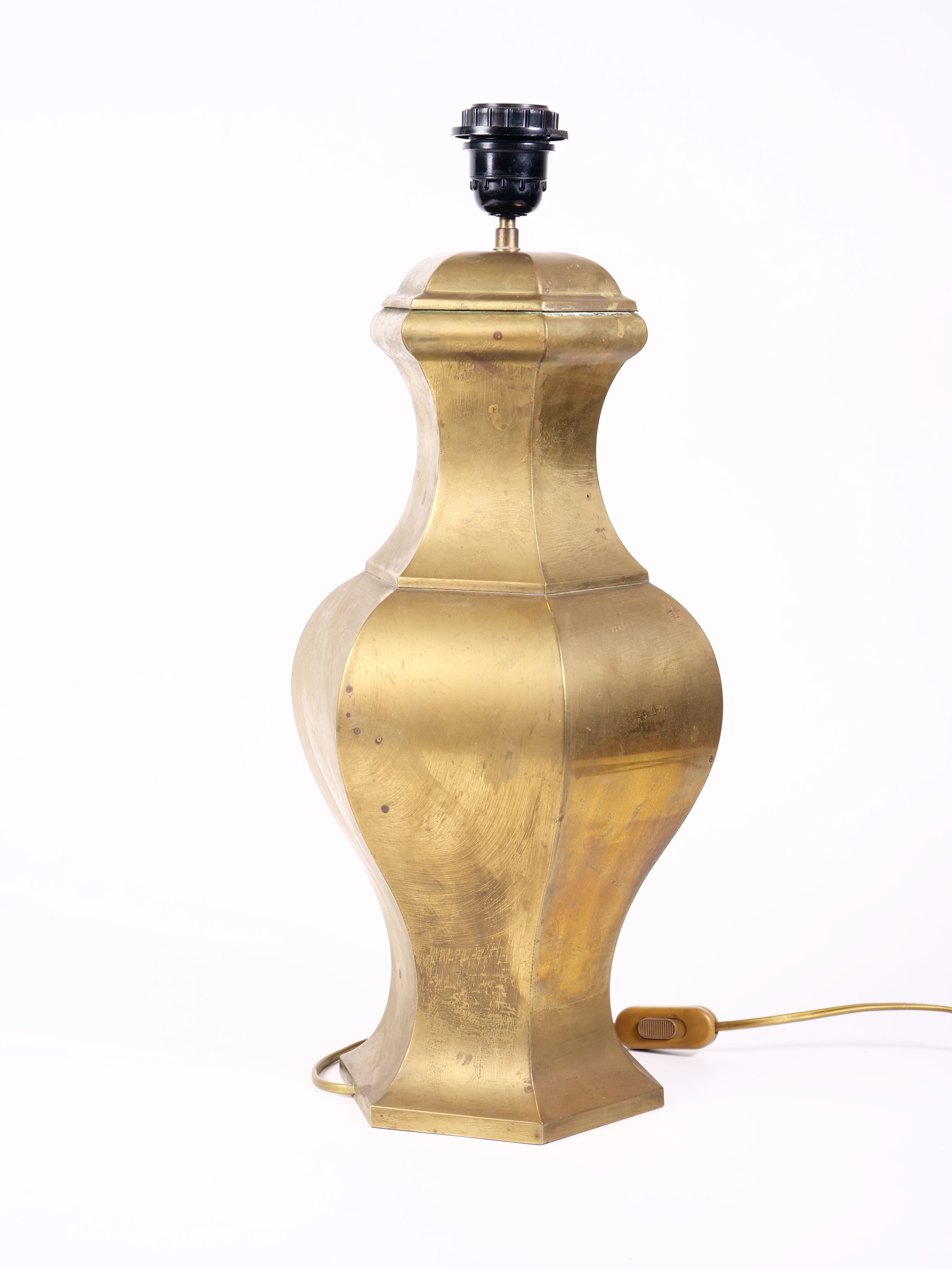 Neoclassical brass lamp large format design italy