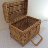 Old rattan suitcase