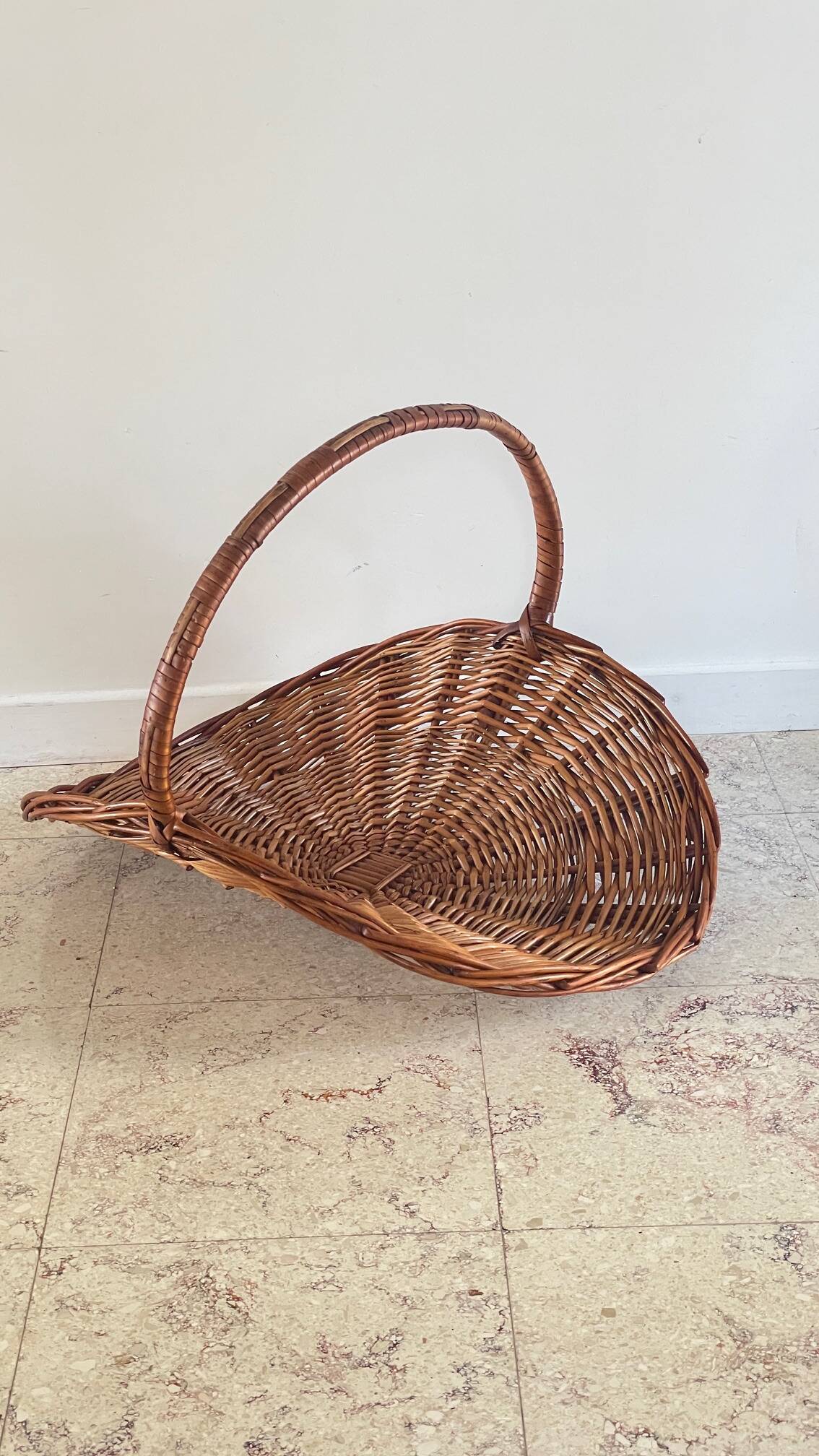 Vintage Rattan Log Basket