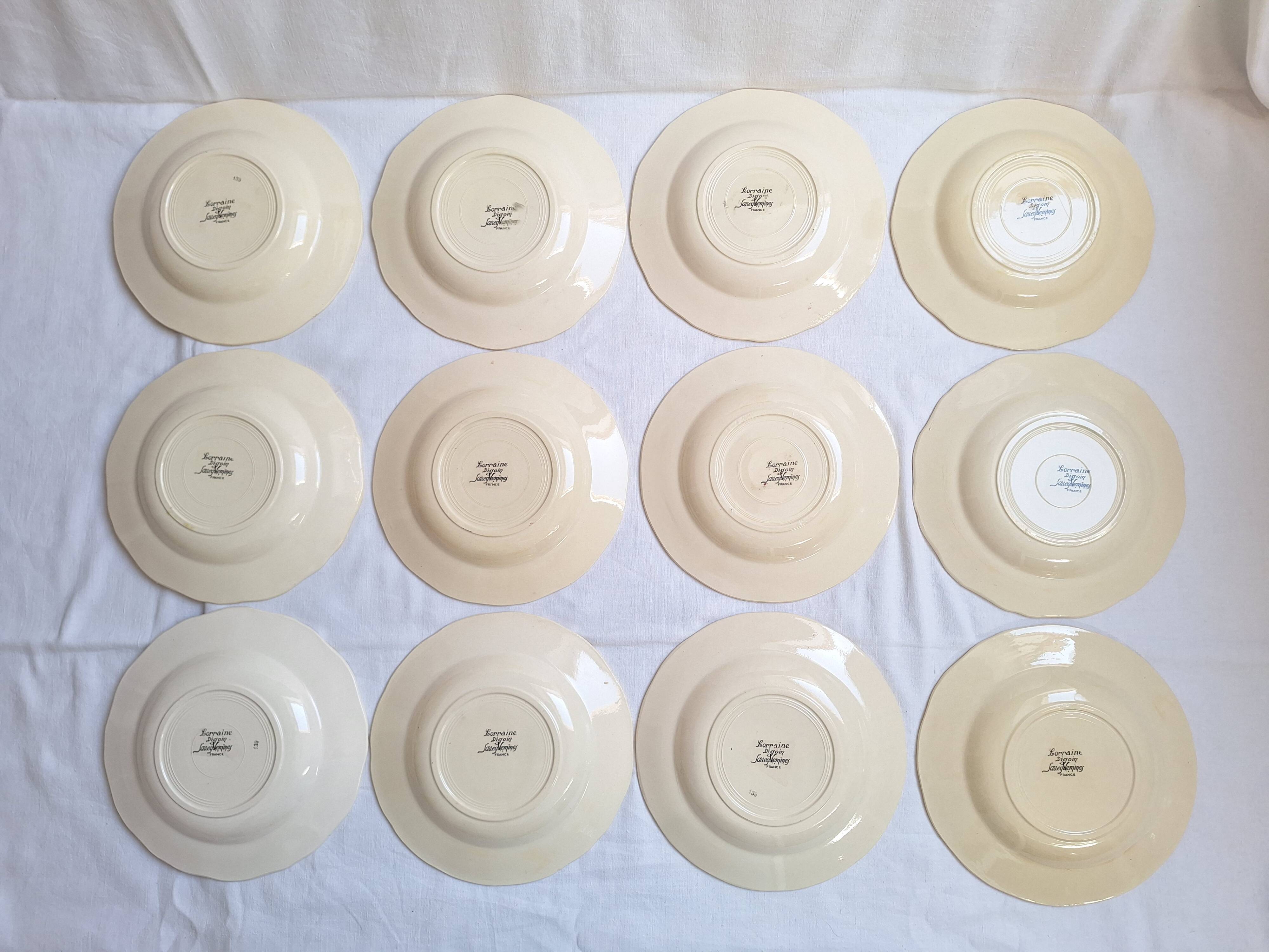 Deep plates Digoin Sarreguemines Model Loraine