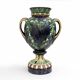 Large 19th century French Majolica Renaissance Palissy Vase with Mistletoe